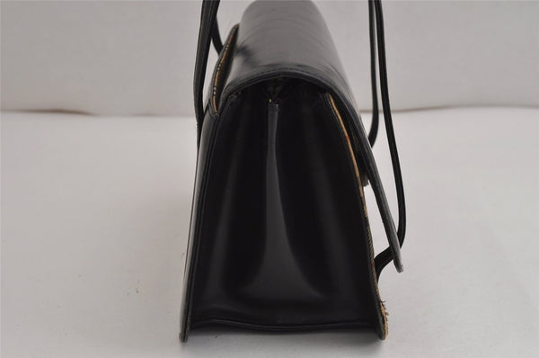 Authentic Burberrys Nova Check Leather Shoulder Hand Bag Purse Black 0158K