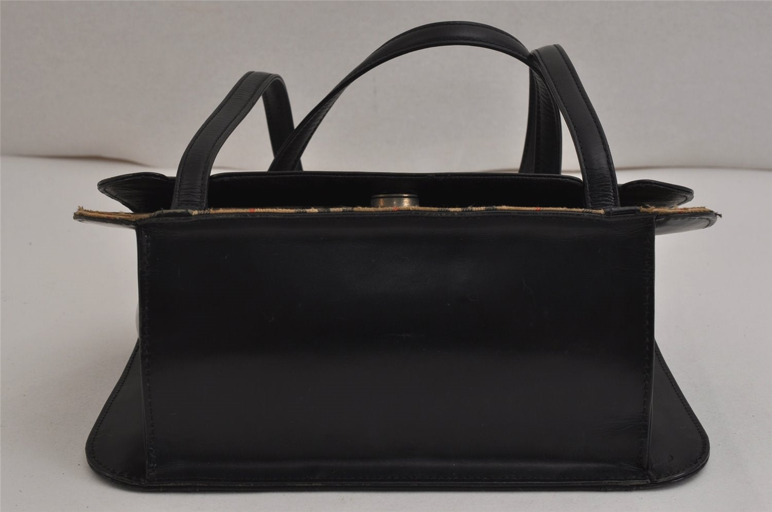 Authentic Burberrys Nova Check Leather Shoulder Hand Bag Purse Black 0158K