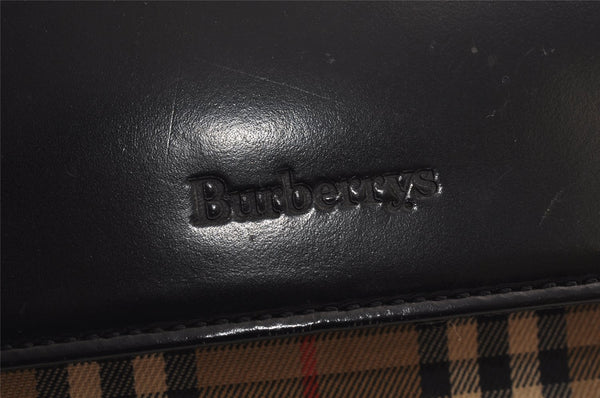 Authentic Burberrys Nova Check Leather Shoulder Hand Bag Purse Black 0158K