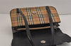 Authentic Burberrys Nova Check Leather Shoulder Hand Bag Purse Black 0158K