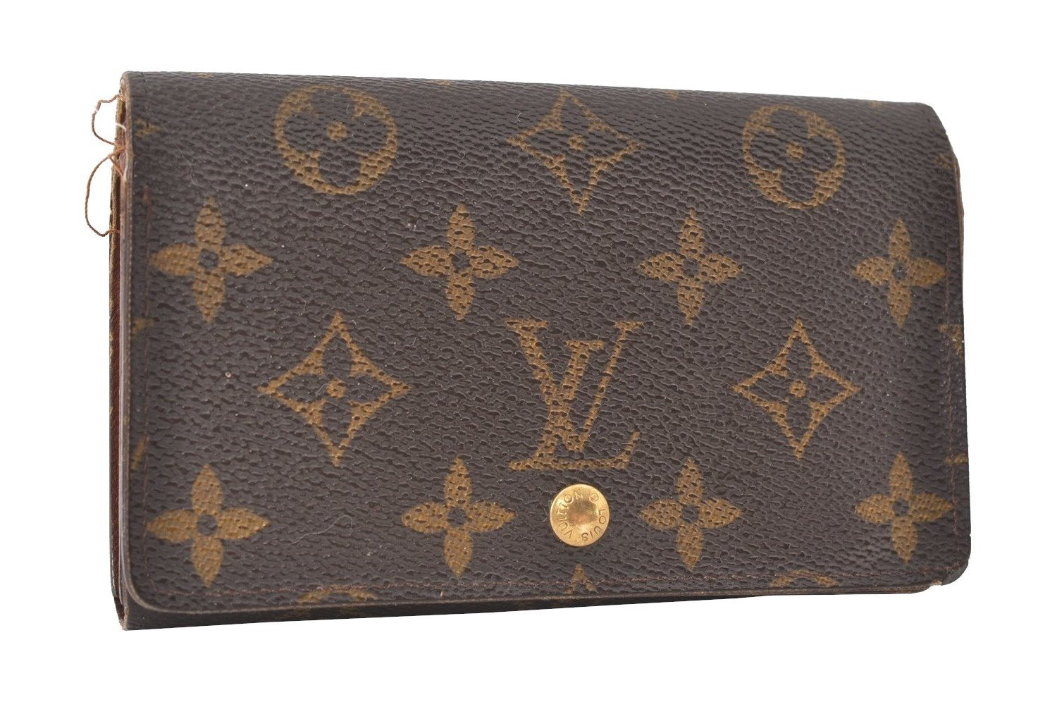 Auth Louis Vuitton Monogram Porte Monnaie Billets Tresor Wallet LV Junk 0159J