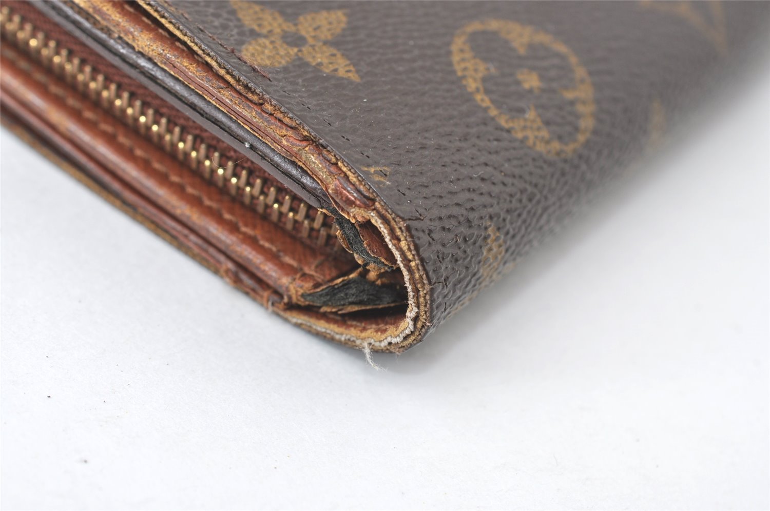 Auth Louis Vuitton Monogram Porte Monnaie Billets Tresor Wallet LV Junk 0159J