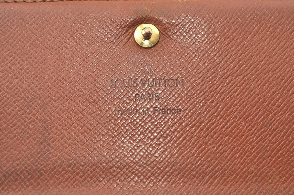 Auth Louis Vuitton Monogram Porte Monnaie Billets Tresor Wallet LV Junk 0159J