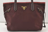 Authentic PRADA Vintage Nylon Tessuto Leather Shoulder Tote Bag Purple 0159K