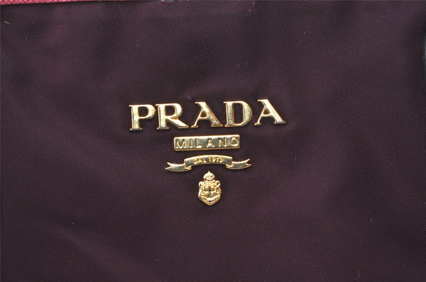 Authentic PRADA Vintage Nylon Tessuto Leather Shoulder Tote Bag Purple 0159K