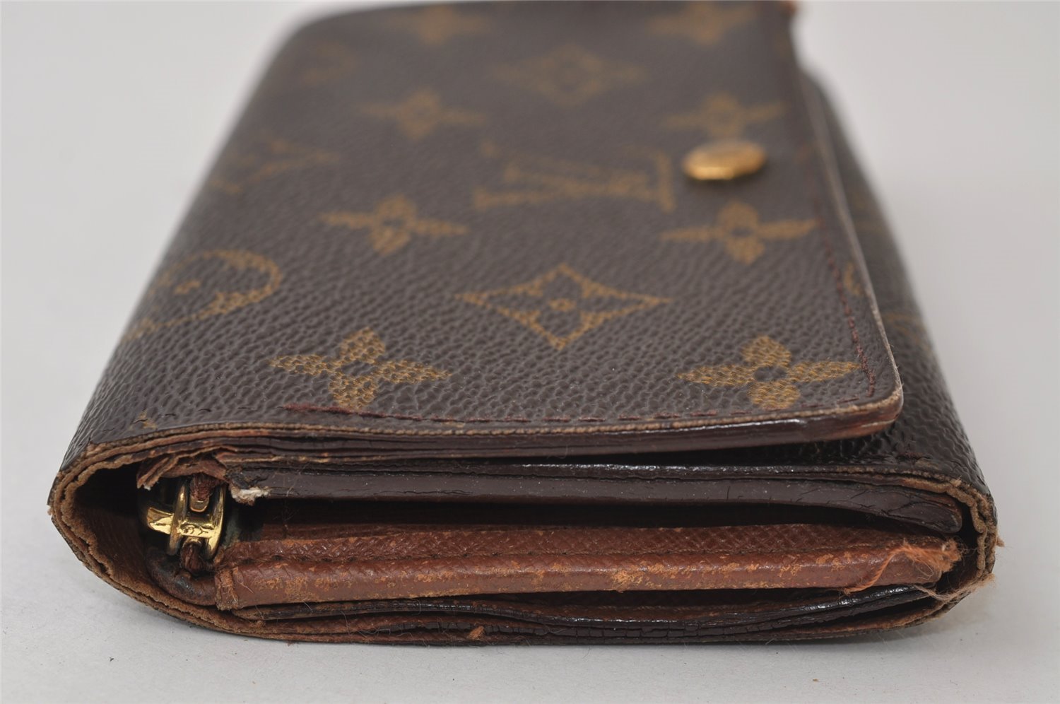 Auth Louis Vuitton Monogram Porte Monnaie Billets Tresor Wallet M61730 LV 0160J