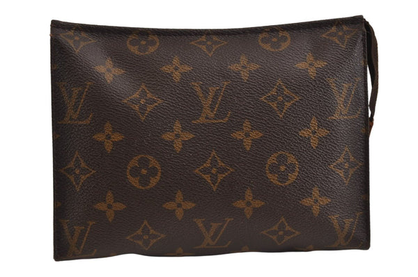 Authentic Louis Vuitton Monogram Poche Toilette 19 M47544 Cosmetics Pouch 0160K