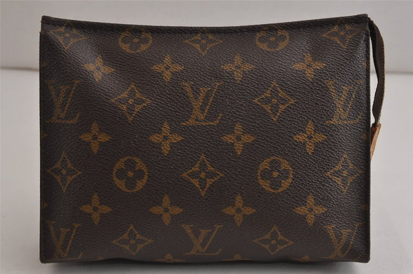 Authentic Louis Vuitton Monogram Poche Toilette 19 M47544 Cosmetics Pouch 0160K