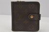 Authentic Louis Vuitton Monogram Compact Zip Bifold Wallet Purse M61667 LV 0162J