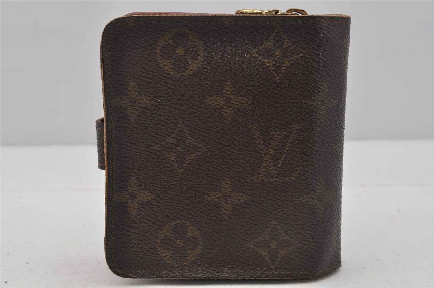 Authentic Louis Vuitton Monogram Compact Zip Bifold Wallet Purse M61667 LV 0162J