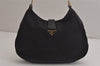 Authentic PRADA Nylon Tessuto Leather Shoulder Hand Bag Purse Black 0163K