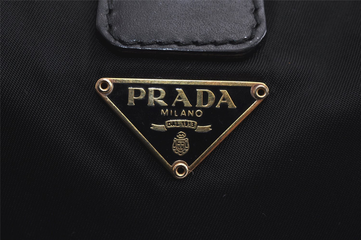 Authentic PRADA Nylon Tessuto Leather Shoulder Hand Bag Purse Black 0163K