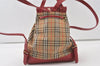 Authentic BURBERRY Nova Check Canvas Leather Backpack Beige Brown Junk 0164K