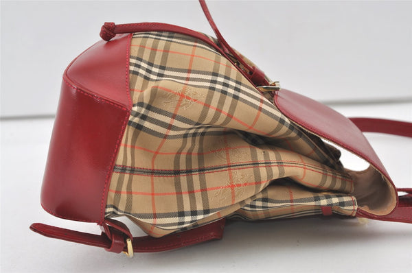 Authentic BURBERRY Nova Check Canvas Leather Backpack Beige Brown Junk 0164K