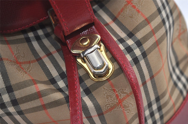 Authentic BURBERRY Nova Check Canvas Leather Backpack Beige Brown Junk 0164K