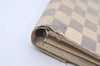 Authentic Louis Vuitton Damier Azur Portefeuille Sarah Wallet N61735 LV 0166J