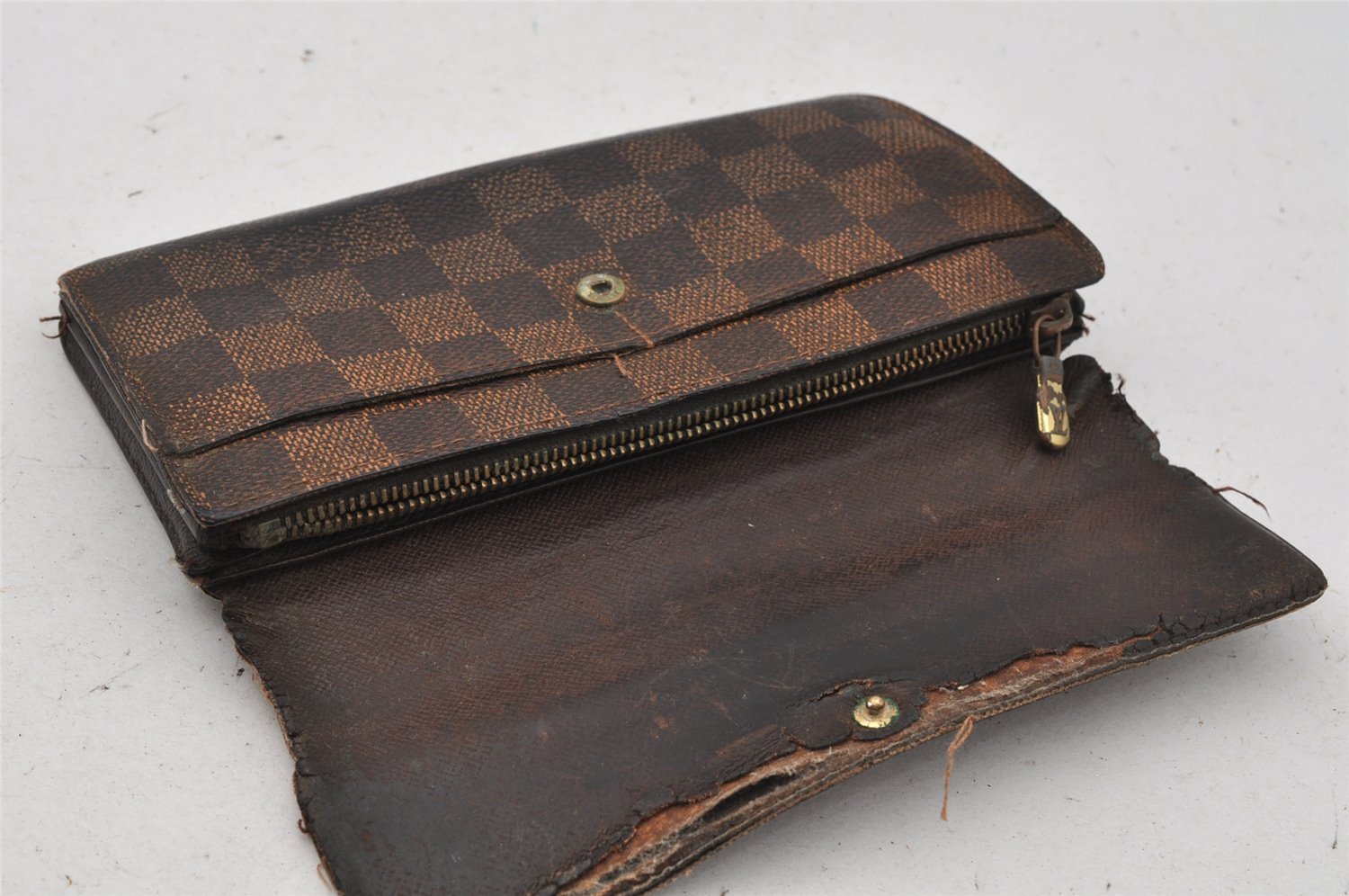 Authentic Louis Vuitton Damier Pochette Porte Monnaie Credit N61724 Wallet 0167J