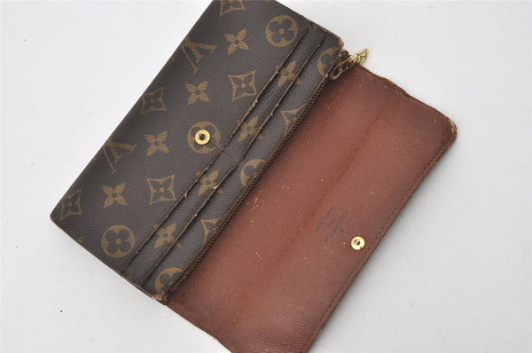 Authentic Louis Vuitton Monogram Portefeuille Sarah Purse Wallet M61734 LV 0168J