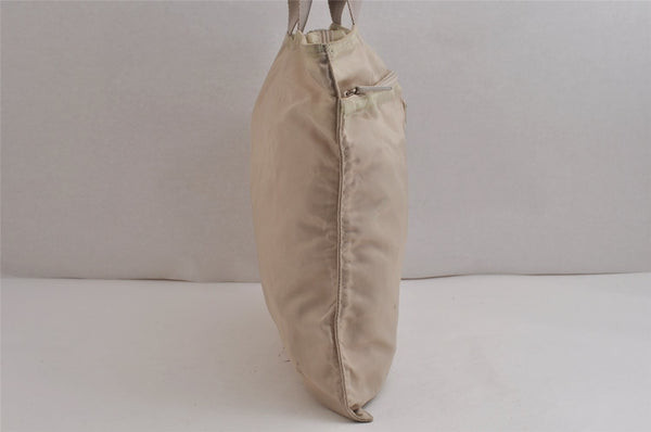 Authentic PRADA Vintage Nylon Tessuto Leather Shoulder Tote Bag White 0168K