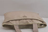Authentic PRADA Vintage Nylon Tessuto Leather Shoulder Tote Bag White 0168K