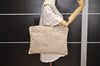 Authentic PRADA Vintage Nylon Tessuto Leather Shoulder Tote Bag White 0168K