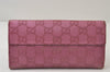 Authentic GUCCI Guccissima Heart GG Leather Long Wallet Purse 203550 Pink 0170J