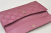 Authentic GUCCI Guccissima Heart GG Leather Long Wallet Purse 203550 Pink 0170J