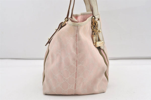 Authentic GUCCI Sherry Line Tote Bag GG Canvas Leather 137396 Pink 0172K