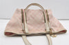 Authentic GUCCI Sherry Line Tote Bag GG Canvas Leather 137396 Pink 0172K