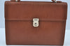 Authentic Burberrys Vintage Leather 2Way Shoulder Hand Bag Purse Brown 0174I