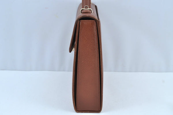 Authentic Burberrys Vintage Leather 2Way Shoulder Hand Bag Purse Brown 0174I