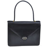 Authentic Christian Dior Vintage Hand Bag Purse Leather Black CD 0175I