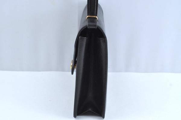 Authentic Christian Dior Vintage Hand Bag Purse Leather Black CD 0175I