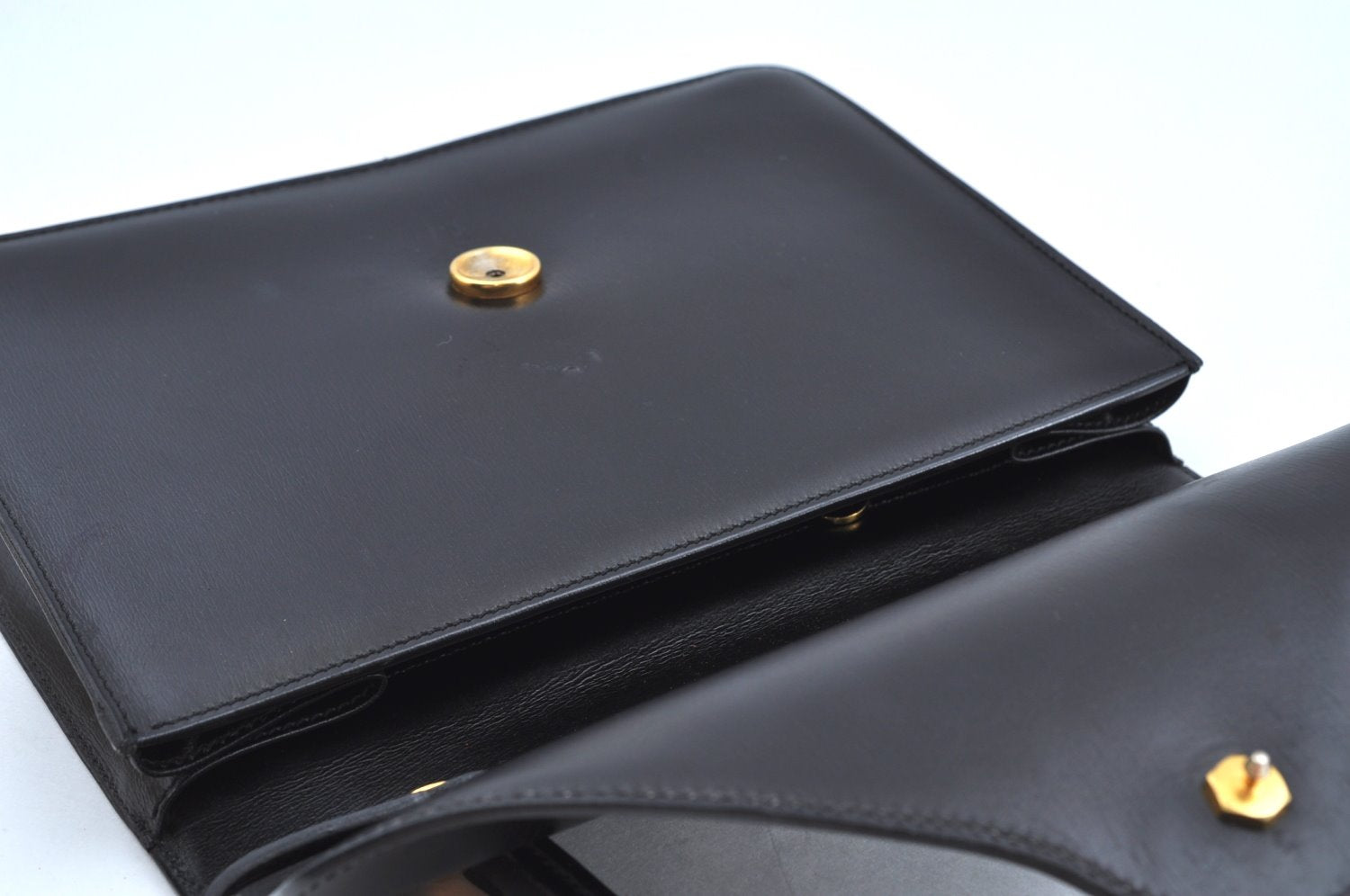 Authentic Christian Dior Vintage Hand Bag Purse Leather Black CD 0175I