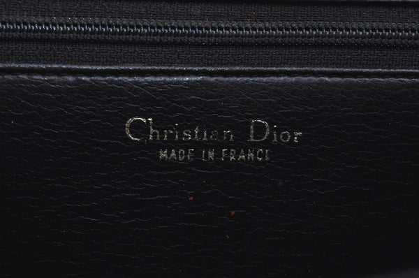 Authentic Christian Dior Vintage Hand Bag Purse Leather Black CD 0175I