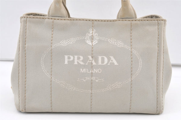 Authentic PRADA CANAPA SS Canvas 2Way Shoulder Hand Bag 1BG439 Gray 0175K