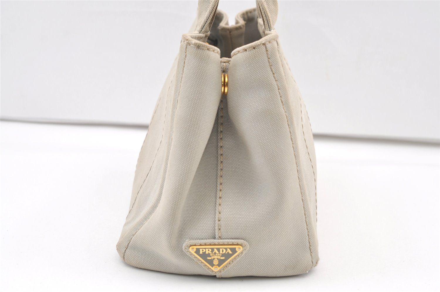 Authentic PRADA CANAPA SS Canvas 2Way Shoulder Hand Bag 1BG439 Gray 0175K