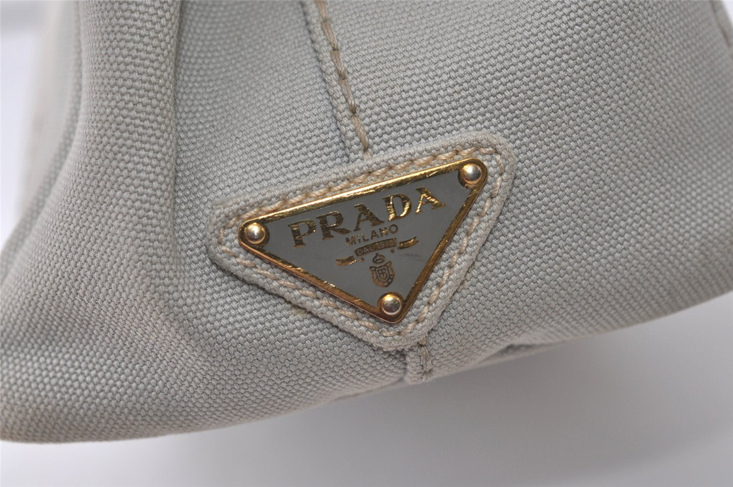 Authentic PRADA CANAPA SS Canvas 2Way Shoulder Hand Bag 1BG439 Gray 0175K