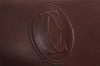 Authentic Cartier Must de Cartier Leather Shoulder Cross Bag Bordeaux Red 0176K