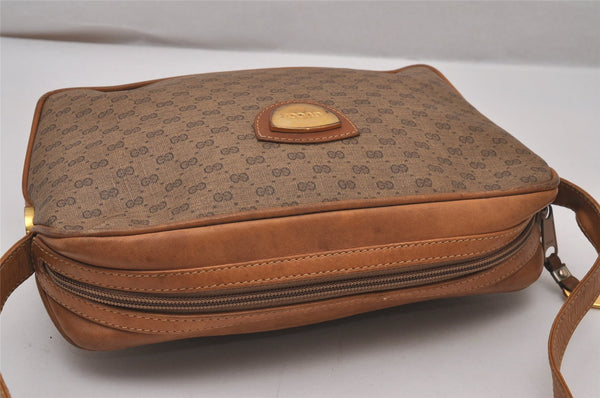 Authentic GUCCI Micro GG PVC Leather Shoulder Cross Body Bag Brown Junk 0178J