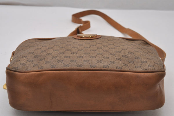 Authentic GUCCI Micro GG PVC Leather Shoulder Cross Body Bag Brown Junk 0178J