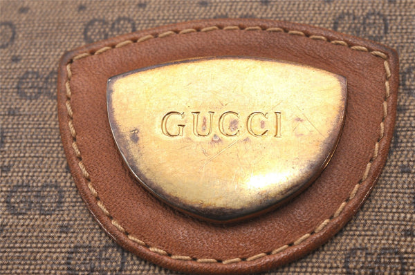 Authentic GUCCI Micro GG PVC Leather Shoulder Cross Body Bag Brown Junk 0178J