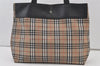 Authentic BURBERRY Nova Check Shoulder Tote Bag Nylon Leather Beige 0178K