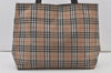 Authentic BURBERRY Nova Check Shoulder Tote Bag Nylon Leather Beige 0178K