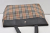 Authentic BURBERRY Nova Check Shoulder Tote Bag Nylon Leather Beige 0178K