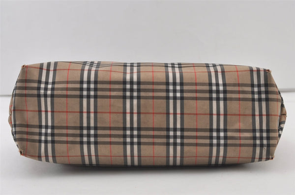 Authentic BURBERRY Nova Check Shoulder Tote Bag Nylon Leather Beige 0178K