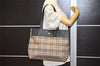 Authentic BURBERRY Nova Check Shoulder Tote Bag Nylon Leather Beige 0178K