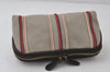 Authentic BOTTEGA VENETA Canvas Leather Cosmetic Pouch Purse Gray Brown 0180J