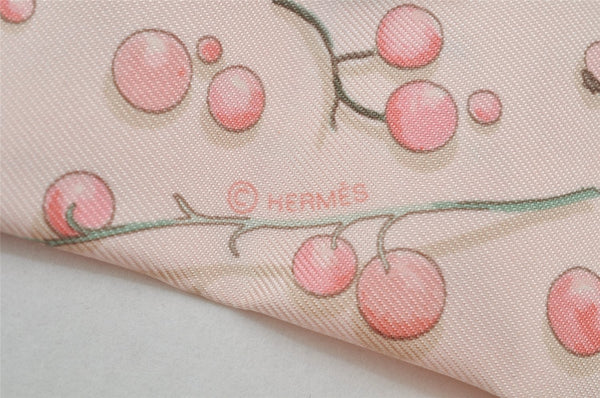 Authentic HERMES Twilly Scarf "Red Berry" Silk Pink Box 0184J