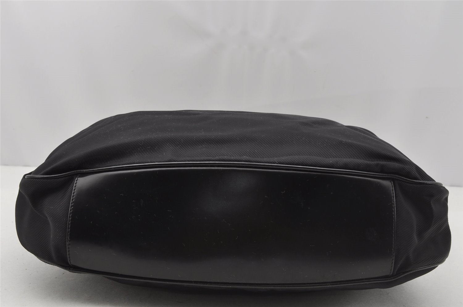 Authentic GUCCI Bamboo 2Way Shoulder Tote Bag Nylon Leather Black 0186J